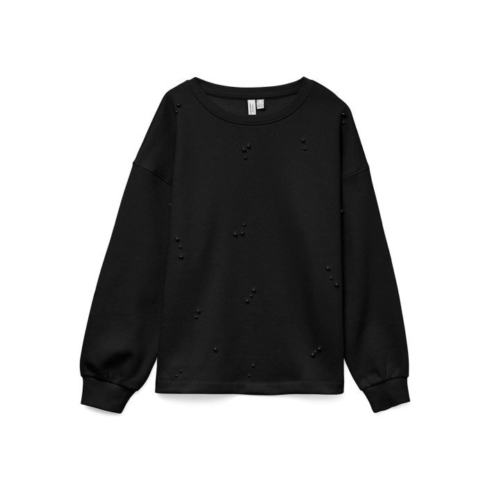 Vero Moda VMFATILDA L/S SWEATSHIRT JRS BTQ Black/TONE-IN-TONE PEARLS | Freewear VMFATILDA L/S SWEATSHIRT JRS BTQ - www.freewear.nl - Freewear