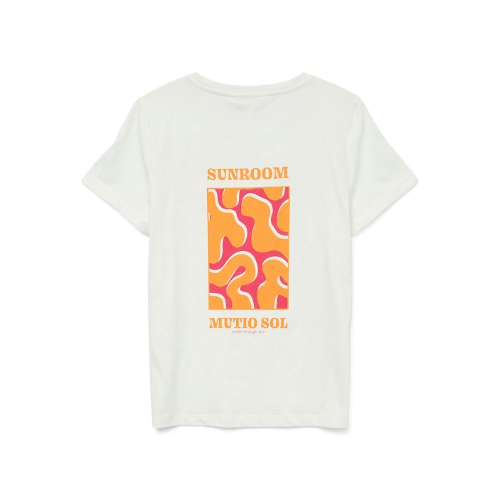 Vero Moda VMELLA S/S O-NECK T-SHIRT JRS BTQ G: Snow White/SUNROOM | Freewear VMELLA S/S O-NECK T-SHIRT JRS BTQ G: - www.freewear.nl - Freewear