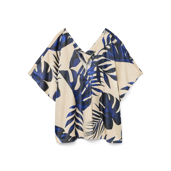 Vero Moda VMVINA WIDE TOP WVN GA LCS Cloud Dancer/Leaf | Freewear VMVINA WIDE TOP WVN GA LCS - www.freewear.nl - Freewear