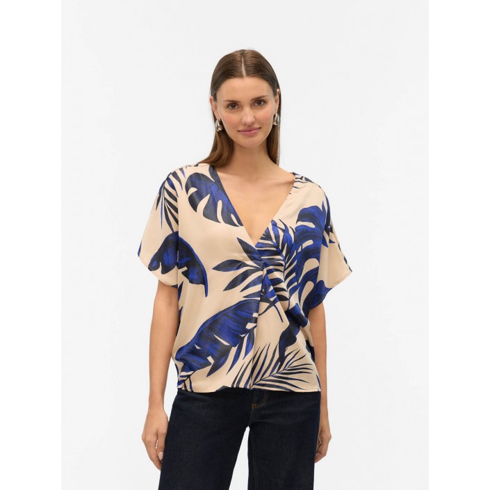 Vero Moda VMVINA WIDE TOP WVN GA LCS Cloud Dancer/Leaf | Freewear VMVINA WIDE TOP WVN GA LCS - www.freewear.nl - Freewear