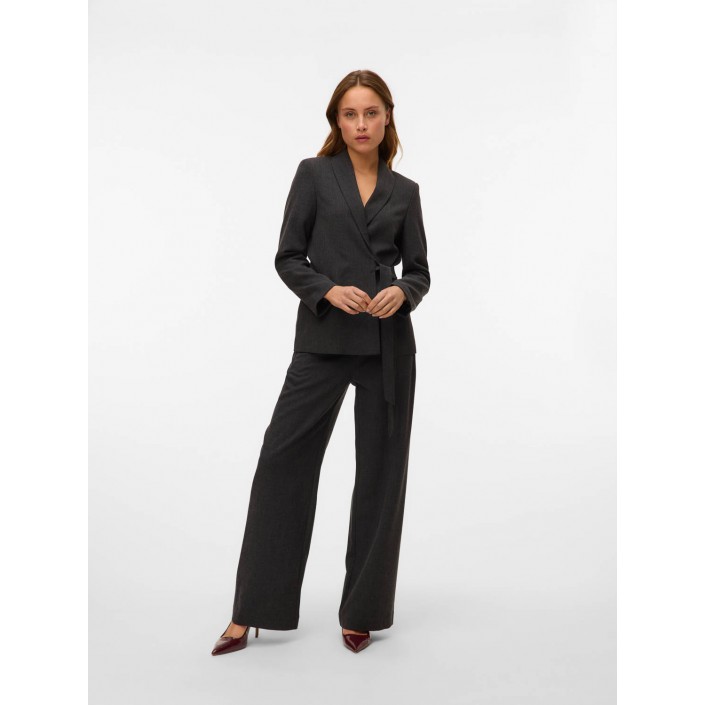 Vero Moda VMBESTIE MW WIDE STRAP PANT Dark Grey Melange/AS OFFER SAMPL | Freewear VMBESTIE MW WIDE STRAP PANT - www.freewear.nl - Freewear
