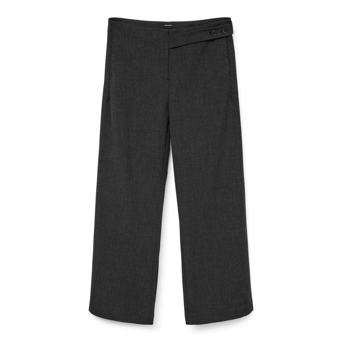 Vero Moda VMBESTIE MW WIDE STRAP PANT Dark Grey Melange/AS OFFER SAMPL | Freewear VMBESTIE MW WIDE STRAP PANT - www.freewear.nl - Freewear