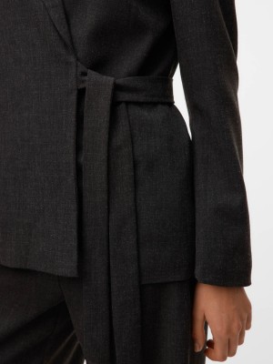 Vero Moda VMBESTIE LS LOOSE STRAP BLAZER Dark Grey Melange/AS OFFER SAMPL | Freewear VMBESTIE LS LOOSE STRAP BLAZER - www.freewear.nl - Freewear