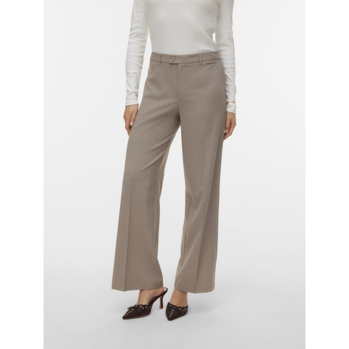 Vero Moda VMTEXAS MW STRAIGHT PANT NOOS Moon Rock/MELANGE | Freewear VMTEXAS MW STRAIGHT PANT NOOS - www.freewear.nl - Freewear