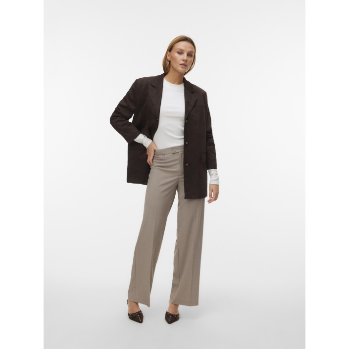 Vero Moda VMTEXAS MW STRAIGHT PANT NOOS Moon Rock/MELANGE | Freewear VMTEXAS MW STRAIGHT PANT NOOS - www.freewear.nl - Freewear