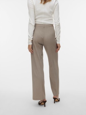 Vero Moda VMTEXAS MW STRAIGHT PANT NOOS Moon Rock/MELANGE | Freewear VMTEXAS MW STRAIGHT PANT NOOS - www.freewear.nl - Freewear