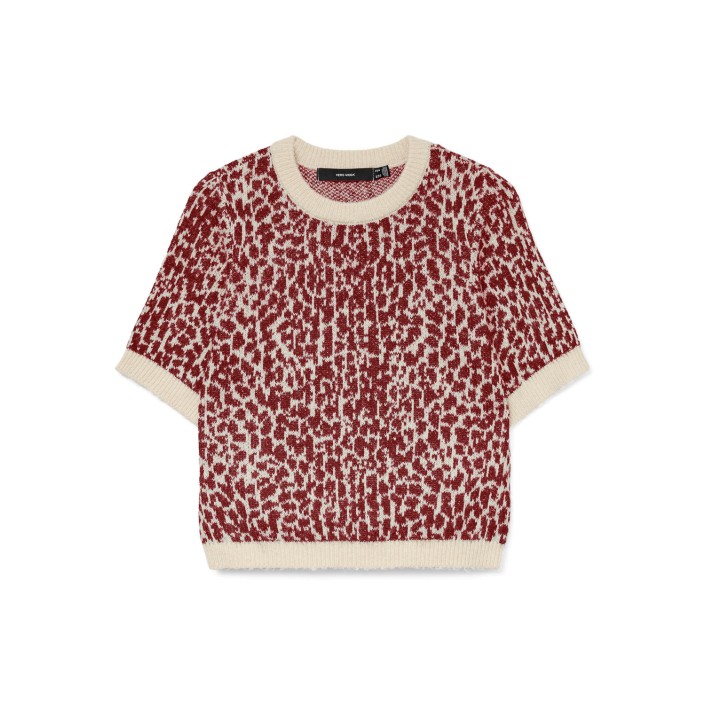 Vero Moda VMWOW 2/4 O-NECK PULLOVER Birch/W. SYRAH | Freewear VMWOW 2/4 O-NECK PULLOVER - www.freewear.nl - Freewear