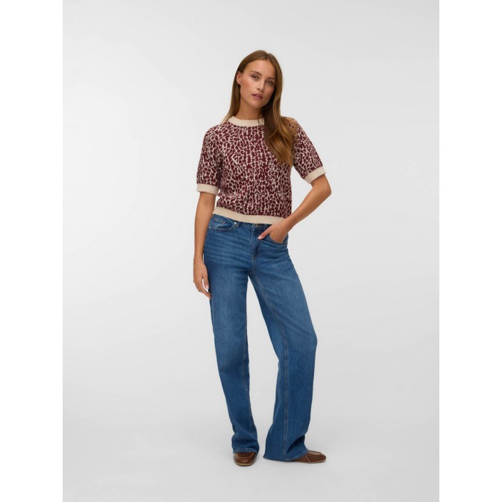 Vero Moda VMWOW 2/4 O-NECK PULLOVER Birch/W. SYRAH | Freewear VMWOW 2/4 O-NECK PULLOVER - www.freewear.nl - Freewear