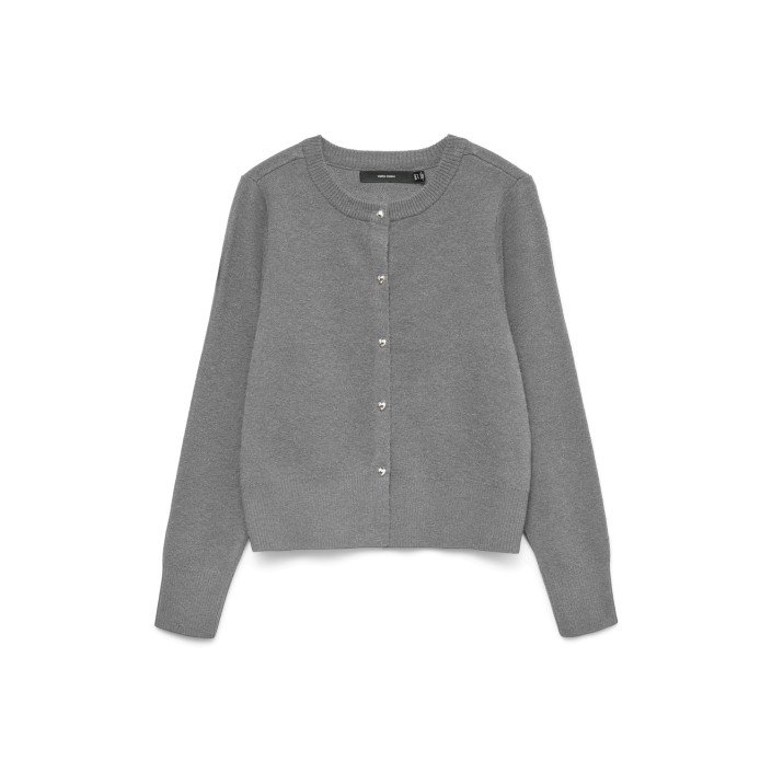 Vero Moda VMKACY LS O-NECK CARDIGAN Medium Grey Melange | Freewear VMKACY LS O-NECK CARDIGAN - www.freewear.nl - Freewear