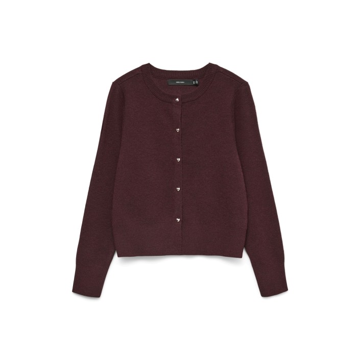 Vero Moda VMKACY LS O-NECK CARDIGAN Winetasting/W. MELANGE | Freewear VMKACY LS O-NECK CARDIGAN - www.freewear.nl - Freewear