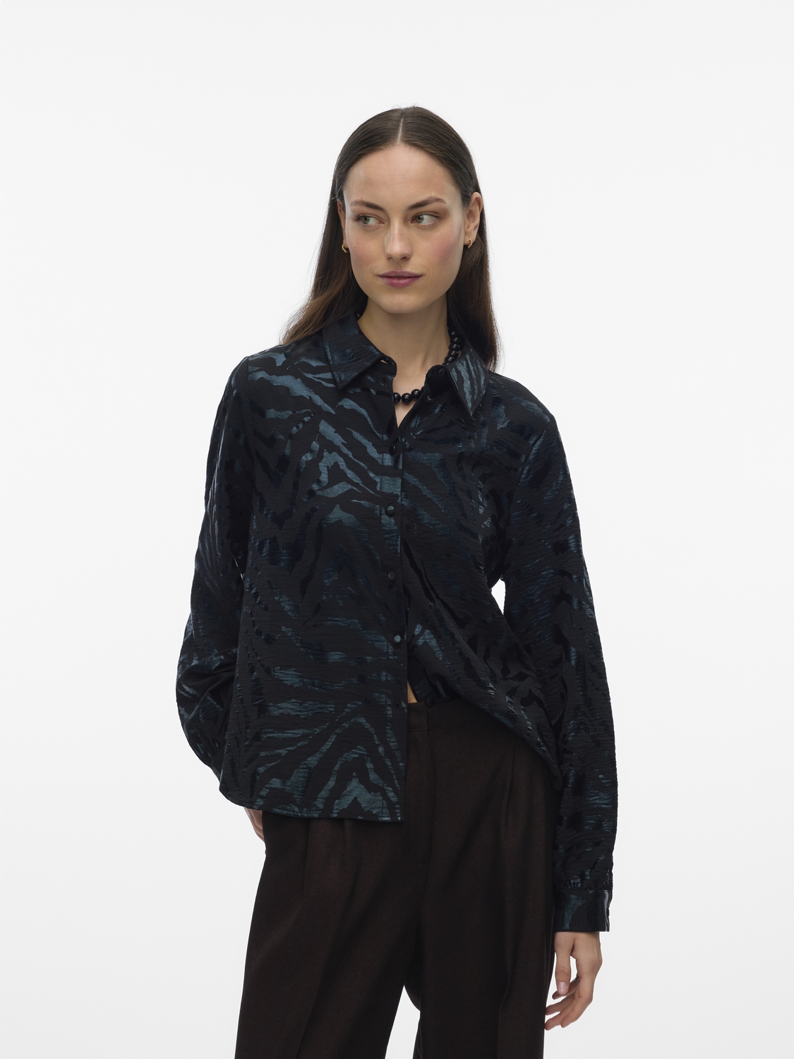 Vero moda Vmcarla Foil L/s Shirt Wvn Ga