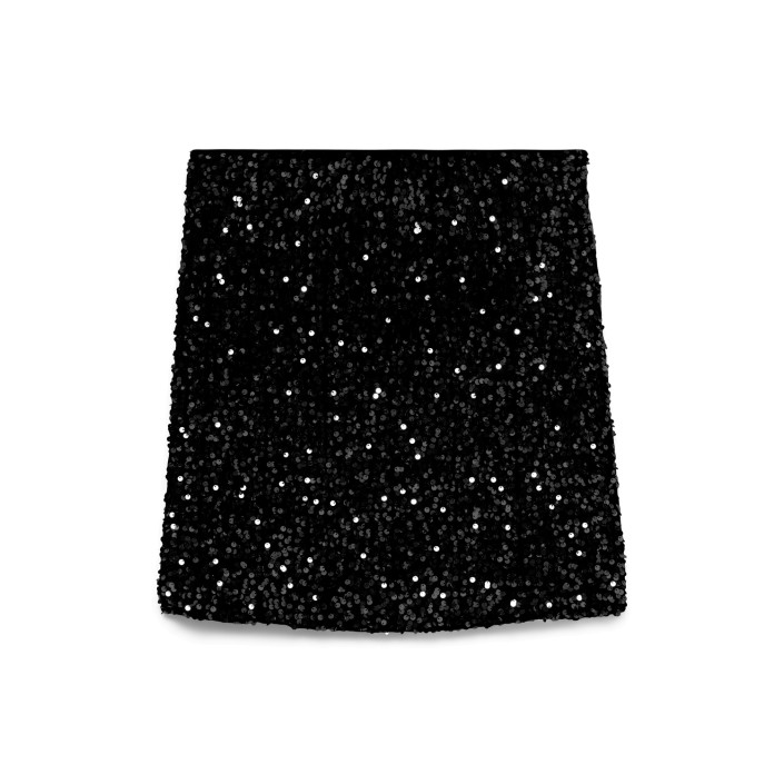 Vero Moda VMBELLA HW SHORT SQ SKIRT JRS GA Black/Black sequins | Freewear VMBELLA HW SHORT SQ SKIRT JRS GA - www.freewear.nl - Freewear