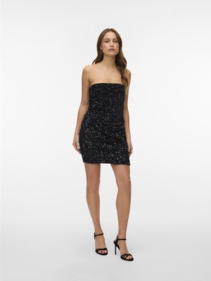 Vero Moda VMBELLA HW SHORT SQ SKIRT JRS GA Black/Black sequins | Freewear VMBELLA HW SHORT SQ SKIRT JRS GA - www.freewear.nl - Freewear