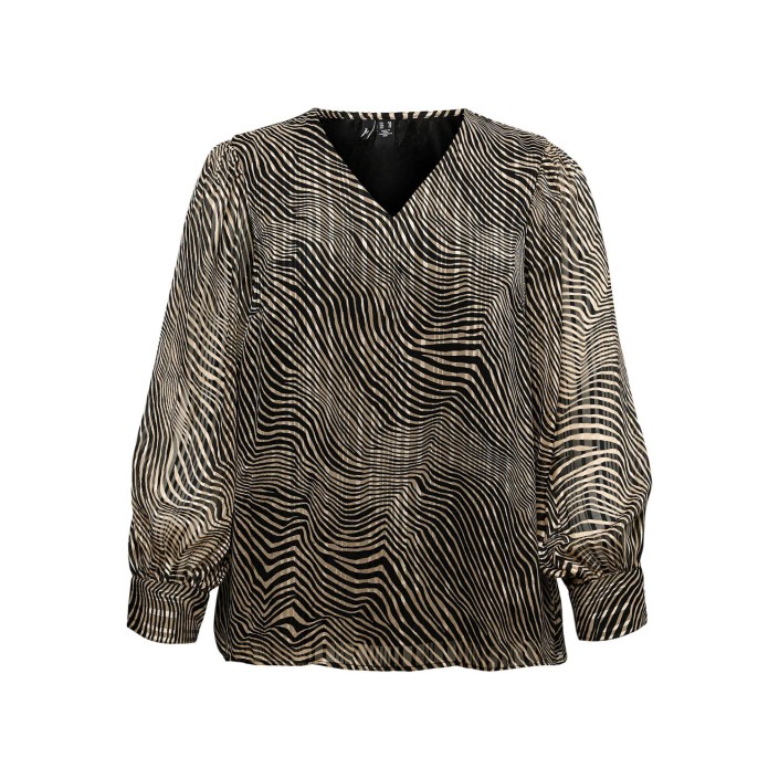 Vero Moda VMCGEBRA GEDNA V-NECK TOP WVN BTQ C: Black/Gebra | Freewear VMCGEBRA GEDNA V-NECK TOP WVN BTQ C: - www.freewear.nl - Freewear