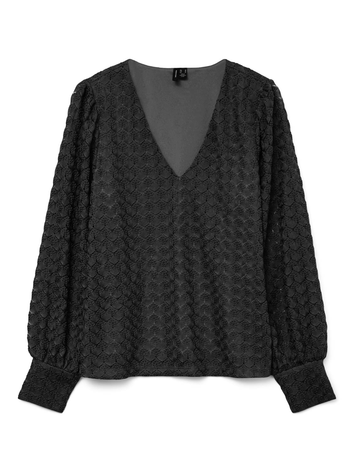 Vero Moda Shirt met lange mouwen VMBECCA LS V-NECK LACE TOP JRS NOOS