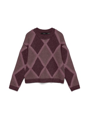 Vero Moda VMARGIE LS O-NECK PULLOVER Winetasting/W. ROSE BROWN | Freewear VMARGIE LS O-NECK PULLOVER - www.freewear.nl - Freewear