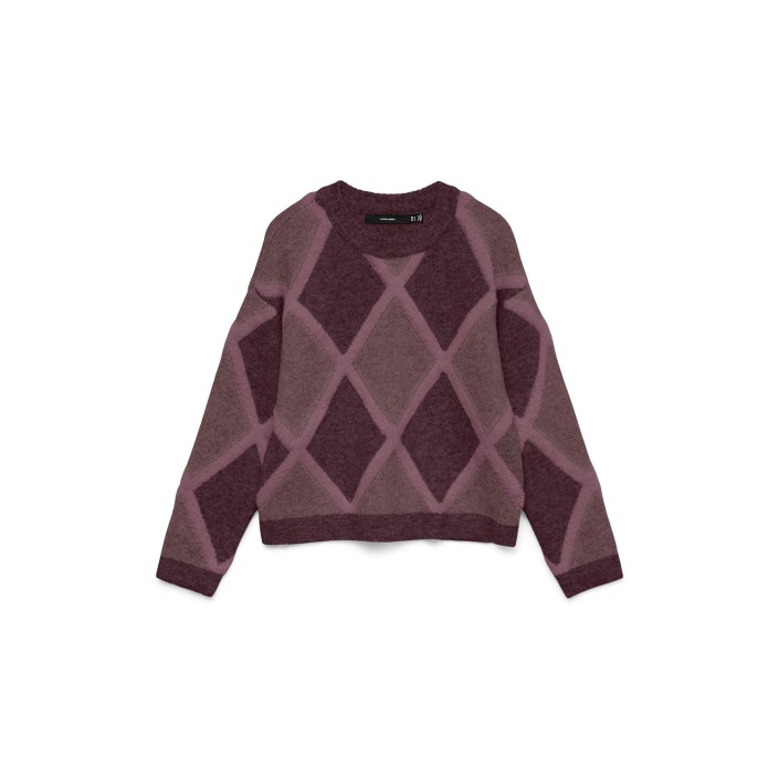 Vero Moda VMARGIE LS O-NECK PULLOVER Winetasting/W. ROSE BROWN | Freewear VMARGIE LS O-NECK PULLOVER - www.freewear.nl - Freewear