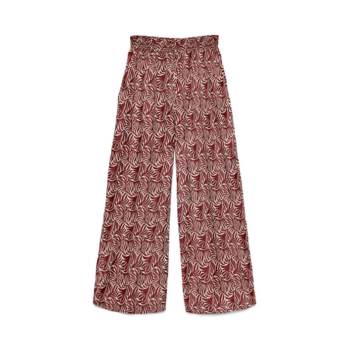 Vero Moda VMVINA HW LOOSE PANT WVN GA Birch/Syrah graphic | Freewear VMVINA HW LOOSE PANT WVN GA - www.freewear.nl - Freewear