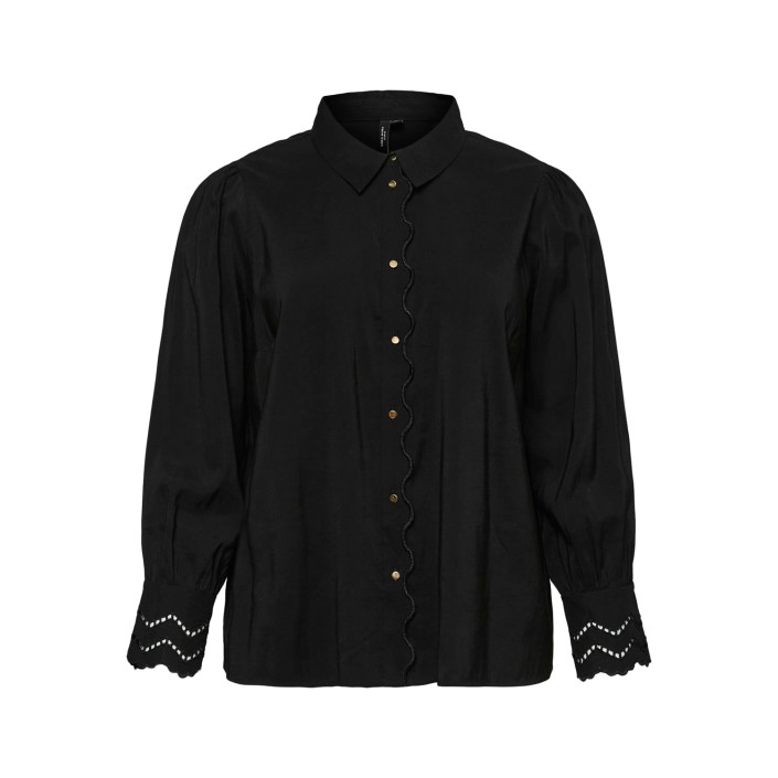 Vero Moda VMCHENRIETTA LS SHIRT WVN BTQ GA CU: Black | Freewear VMCHENRIETTA LS SHIRT WVN BTQ GA CU: - www.freewear.nl - Freewear