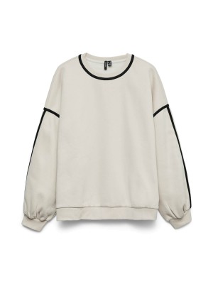Vero Moda VMSHIRLEY LS O-NECK SWEAT JRS GA Pumice Stone/MELANGE + BLACK BIN | Freewear VMSHIRLEY LS O-NECK SWEAT JRS GA - www.freewear.nl - Freewear