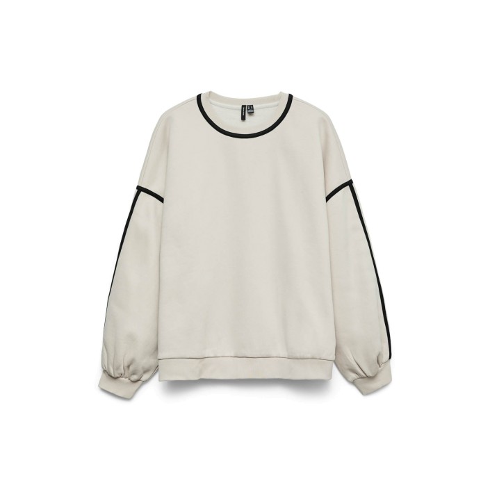 Vero Moda VMSHIRLEY LS O-NECK SWEAT JRS GA Pumice Stone/MELANGE + BLACK BIN | Freewear VMSHIRLEY LS O-NECK SWEAT JRS GA - www.freewear.nl - Freewear