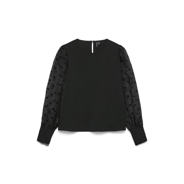 Vero Moda VMALVA DETAIL LS TOP WVN Black | Freewear VMALVA DETAIL LS TOP WVN - www.freewear.nl - Freewear