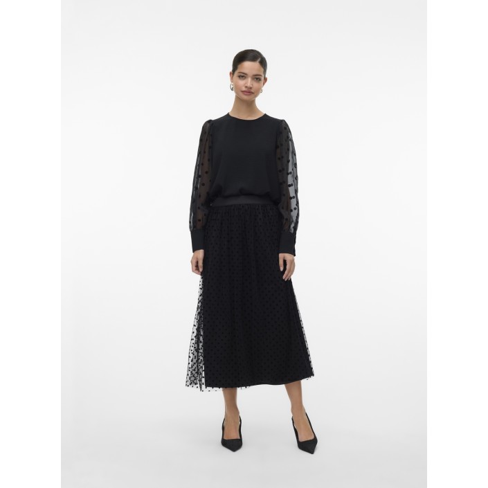 Vero Moda VMALVA DETAIL LS TOP WVN Black | Freewear VMALVA DETAIL LS TOP WVN - www.freewear.nl - Freewear
