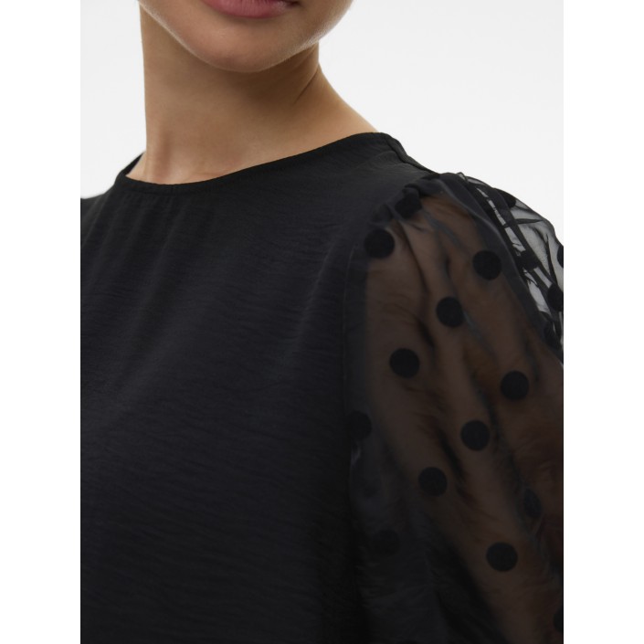 Vero Moda VMALVA DETAIL LS TOP WVN Black | Freewear VMALVA DETAIL LS TOP WVN - www.freewear.nl - Freewear