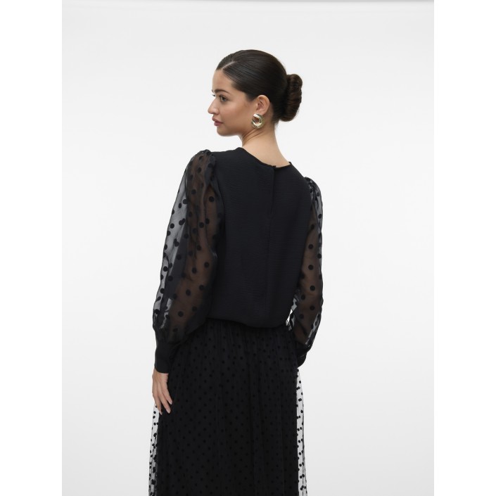 Vero Moda VMALVA DETAIL LS TOP WVN Black | Freewear VMALVA DETAIL LS TOP WVN - www.freewear.nl - Freewear