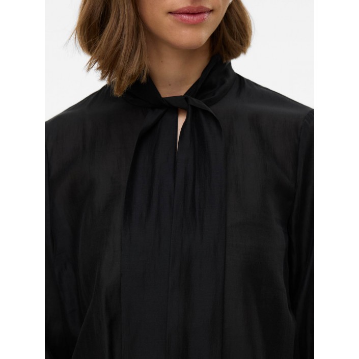 Vero Moda VMHALSTON L/S BOW TOP WVN BTQ Black | Freewear VMHALSTON L/S BOW TOP WVN BTQ - www.freewear.nl - Freewear