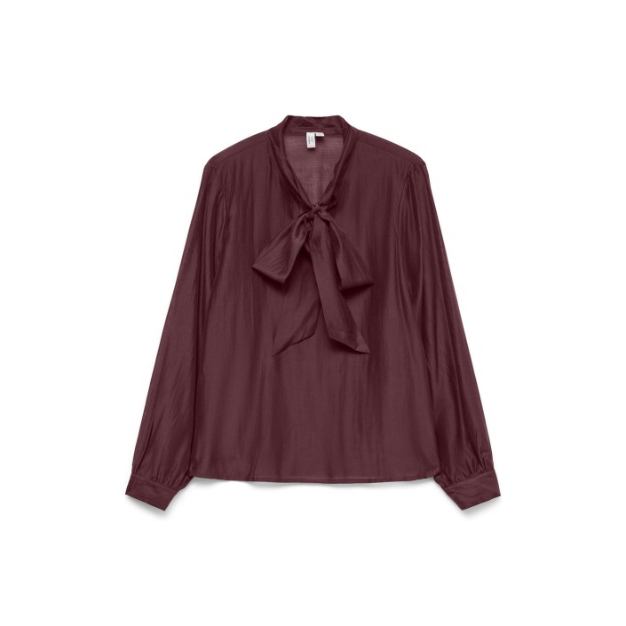Vero Moda VMHALSTON L/S BOW TOP WVN BTQ Winetasting | Freewear VMHALSTON L/S BOW TOP WVN BTQ - www.freewear.nl - Freewear