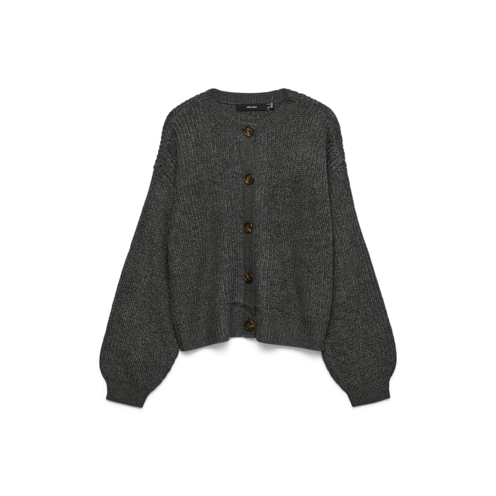 Vero Moda VMLEA LS O-NECK CARDIGAN NOOS Asphalt/W. PHANTOM/TORNADO | Freewear VMLEA LS O-NECK CARDIGAN NOOS - www.freewear.nl - Freewear