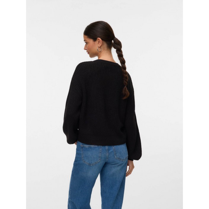 Vero Moda VMLEA LS O-NECK CARDIGAN NOOS Black | Freewear VMLEA LS O-NECK CARDIGAN NOOS - www.freewear.nl - Freewear