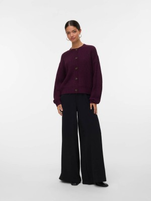 Vero Moda VMLEA LS O-NECK CARDIGAN NOOS Winetasting | Freewear VMLEA LS O-NECK CARDIGAN NOOS - www.freewear.nl - Freewear
