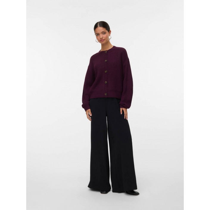 Vero Moda VMLEA LS O-NECK CARDIGAN NOOS Winetasting | Freewear VMLEA LS O-NECK CARDIGAN NOOS - www.freewear.nl - Freewear