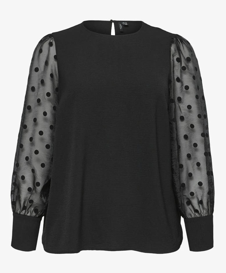 Vero moda Vmcalva Detail Ls Top Wvn Ga Cur