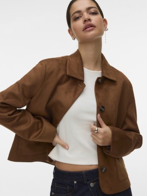 Vero Moda VMJOSE KELLY SHORT JACKET GA NOOS Cognac | Freewear VMJOSE KELLY SHORT JACKET GA NOOS - www.freewear.nl - Freewear