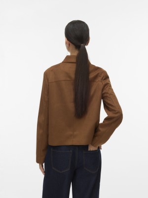 Vero Moda VMJOSE KELLY SHORT JACKET GA NOOS Cognac | Freewear VMJOSE KELLY SHORT JACKET GA NOOS - www.freewear.nl - Freewear