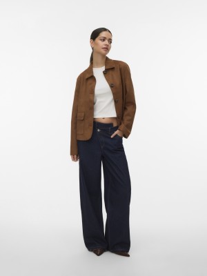 Vero Moda VMJOSE KELLY SHORT JACKET GA NOOS Cognac | Freewear VMJOSE KELLY SHORT JACKET GA NOOS - www.freewear.nl - Freewear
