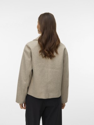 Vero Moda VMVINCELINE SHORT JACKET NOOS Silver Mink/MELANGE | Freewear VMVINCELINE SHORT JACKET NOOS - www.freewear.nl - Freewear
