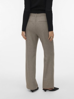 Vero Moda VMMAYA BESTIE MW STRAIGHT PANT NOOS Moon Rock/MELANGE | Freewear VMMAYA BESTIE MW STRAIGHT PANT NOOS - www.freewear.nl - Freewear