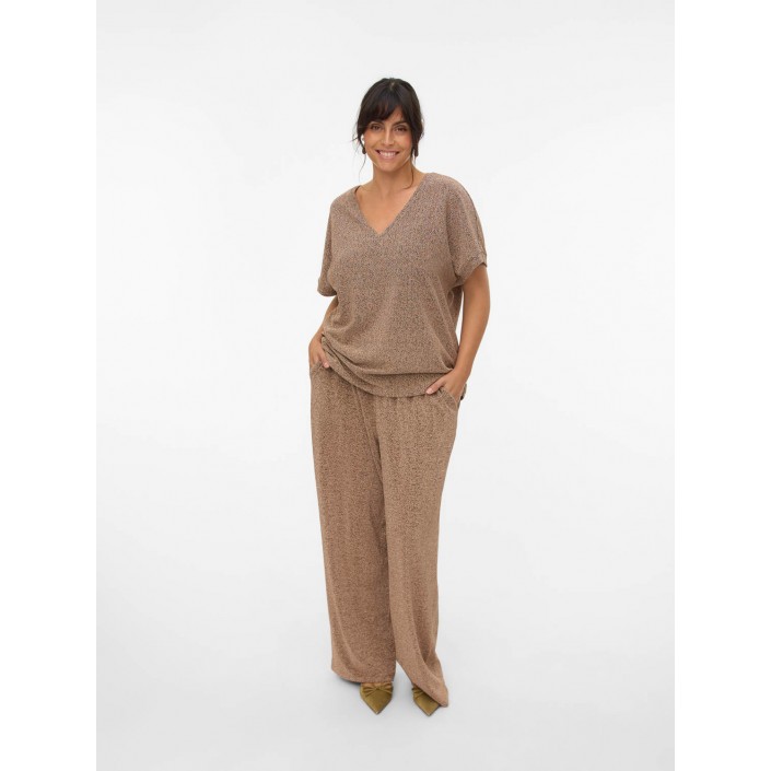 Vero Moda curve VMCHOXANNE M/W PANT JRS BTQ CUR Gold Colour/TIGERS EYE LUREX | Freewear VMCHOXANNE M/W PANT JRS BTQ CUR - www.freewear.nl - Freewear