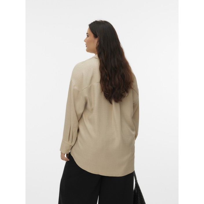 Vero Moda VMCMELANEY QUEENY LS SHIRT WVN CUR Overcast/Melange | Freewear VMCMELANEY QUEENY LS SHIRT WVN CUR - www.freewear.nl - Freewear