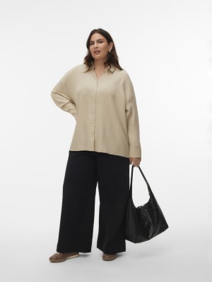 Vero Moda VMCMELANEY QUEENY LS SHIRT WVN CUR Overcast/Melange | Freewear VMCMELANEY QUEENY LS SHIRT WVN CUR - www.freewear.nl - Freewear