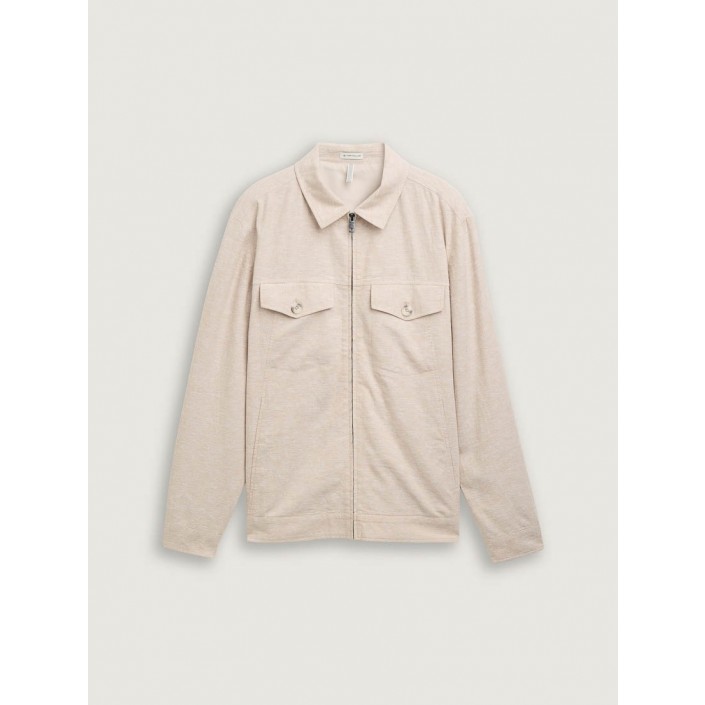 Tom Tailor linen shirt jacket 34616 | Freewear linen shirt jacket - www.freewear.nl - Freewear