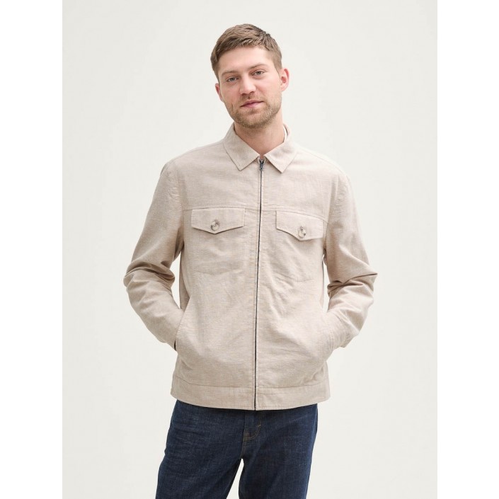 Tom Tailor linen shirt jacket 34616 | Freewear linen shirt jacket - www.freewear.nl - Freewear
