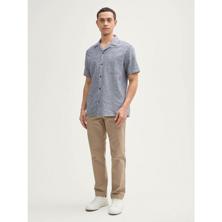 Tom Tailor structured cotton linen shirt 28941 | Freewear structured cotton linen shirt - www.freewear.nl - Freewear