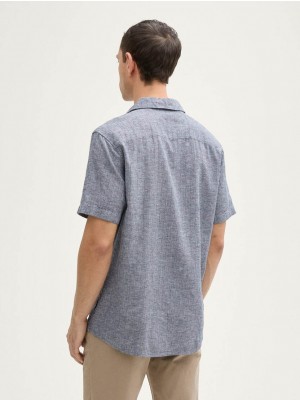 Tom Tailor structured cotton linen shirt 28941 | Freewear structured cotton linen shirt - www.freewear.nl - Freewear