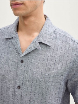 Tom Tailor structured cotton linen shirt 28941 | Freewear structured cotton linen shirt - www.freewear.nl - Freewear