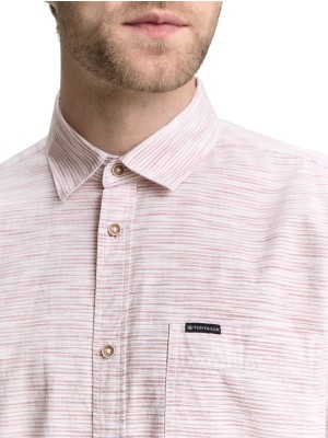 Tom Tailor Structured shirt orange irregular | Freewear Structured shirt - www.freewear.nl - Freewear